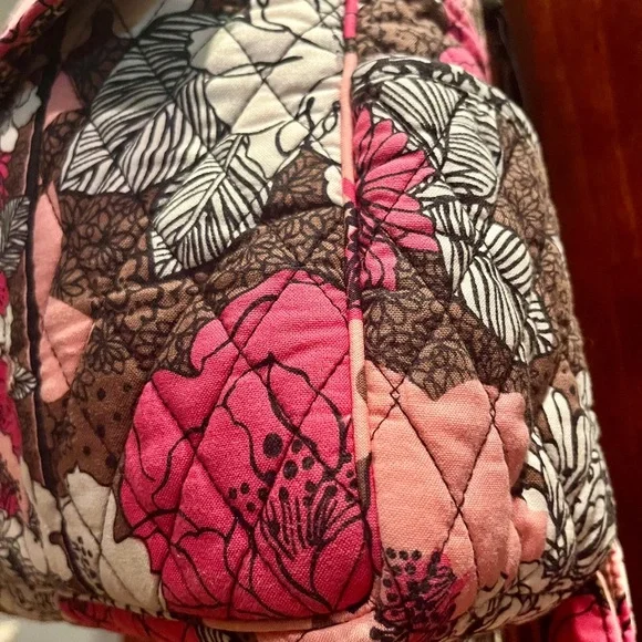 Vera Bradley Quilted Floral Mini Backpack in Pink and Brown or “Mocha Rouge” EUC - Picture 7 of 15